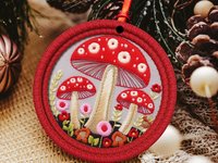 Red Toadstool Ornament or Car Charm