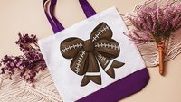personalized football coquette tote bag for school, cute football cheerleader graduation gift for girls, football mom gifts from son, flag