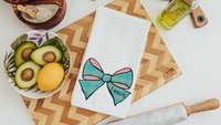 just a little moody cute cow kitchen towels with name, funny cow gifts for cow lovers, personalized turquoise bow hand towels for bathroom