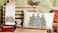 boho Christmas lumbar pillows for couch, moss green Christmas ornaments for 2026, Merry Christmas kitchen towels for new home, terracotta