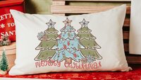 boho Christmas lumbar pillows for couch, moss green Christmas ornaments for 2026, Merry Christmas kitchen towels for new home, terracotta