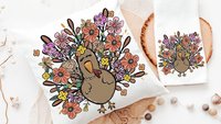 cute turkey throw pillows for fall floral accent pillows for living room, whimsical Thanksgiving decor home decor for family room, girly