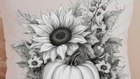 black and white sunflower throw pillows for couch modern farmhouse decor, trendy pumpkin accent pillow for chair, sunflower gifts for Mom