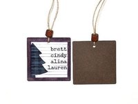 Personalized Santa Hat Christmas Ornament and Stocking Tag