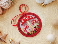 Red Toadstool Ornament or Car Charm