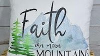 faith can move mountains Matthew 17 20 Bible verse throw pillow for bench, Christian birthday day gifts for sister, scripture pillow covers