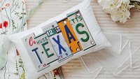 custom license plate letters throw pillows for couch, moving away gift for friends, new home housewarming gift for couples, groomsmen gift