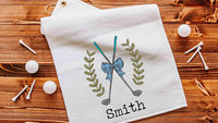 personalized golf coquette golf towels with grommet, girly golf bag accessories ladies golf ball towel, plaid golf ball towel, golf mom gift