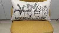 easily distracted by plants funny throw pillows for couch, plant mom gift, Mothers Day gift from daughter, plant gifts for her, gardener