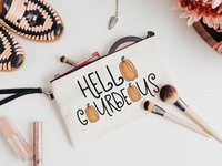 hello gourdgeous makeup bag, stocking stuffers for teenage girls, Christmas gift for daughter, cosmetic bag for purse, lash tech gifts, best