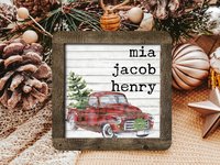 Personalized Red Truck Christmas Ornament, 3.14in