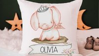 pig princess throw pillows personalized reading nook pillow covers 18 x 18, farm nursery decor girl, cute pig gifts for little girls, name