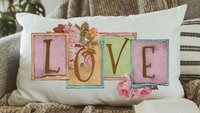 vintage inspired love throw pillow for bed, unique anniversary gift for Mom, bloomcore romantic academia room decor, wife to be gift, fiance
