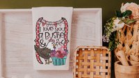 I love you a bushel and a peck Valentines day kitchen towels, cute Valentines gift for her from mom, Valentines Day chicken hand towels for