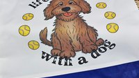 life is better with dogs labradoodle tote bag for women, cute Mothers day gifts from dog, reusable shopping bag, labradoodle gifts