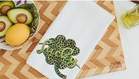 leopard print shamrock kitchen towels handmade, lucky clover St Patricks day hand towels for bathroom, Irish gifts for women, St Pattys day