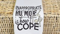 inappropriate kitchen towels funny kitchen decor, dark humor gag gifts for men, sassy kitchen dish towels, sarcastic gifts for friends, best