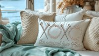 xoxo the original love letters Christian throw pillows for bed, religious lumbar pillow cover 12 x 20, crown of thorns and nails, faith gift