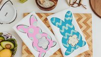 pink Easter bunny hand towels for bathroom blue Easter rabbit kitchen towels for decor, Easter basket stuffers for adults, Easter kitchen