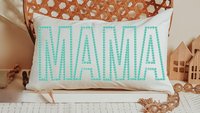 mama established lumbar decorative bed pillow, mama est 2026 gifts, mom to be 30th birthday gift for her, mint green mom throw pillow for