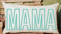 mama established lumbar decorative bed pillow, mama est 2026 gifts, mom to be 30th birthday gift for her, mint green mom throw pillow for