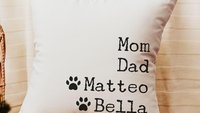 personalized family names throw pillow for couch, pet name pillow, unique wedding gifts for couple, cat parents gift, modern farmhouse decor