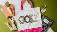 black leopard print cute golf tote bag for vacation, golf mom Mothers day gifts for golfers, golf tournament travel tote for women, golfing