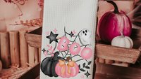 coquette Halloween throw pillow covers 18 x 18, boo basket stuffers for adults, cute Halloween gifts for women pink pumpkin pillow for couch