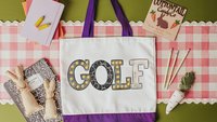 black leopard print cute golf tote bag for vacation, golf mom Mothers day gifts for golfers, golf tournament travel tote for women, golfing