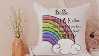 personalized cat rainbow bridge throw pillow for couch, grieving cat owner gift, cat loss gifts cat sympathy gift for women loss of cat gift