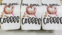 but first coffee kitchen towels for friends, coffee lover gifts for her, cute Valentines hand towels for bathroom, Galentines day gifts for