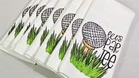drive it like you stole it golf cart golf kitchen towel for Mom, funny retirement gifts for women, golf gifts for her, golf humor hand towel