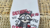 spirit animal funny kitchen towels for women, sarcastic gifts for her, raccoon kitchen hand towels for bathroom, raccoon gifts, sassy
