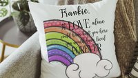personalized cat rainbow bridge throw pillow for couch, grieving cat owner gift, cat loss gifts cat sympathy gift for women loss of cat gift