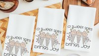 a sweet spirit brings joy ice cream kitchen towel, Christian gifts for best friends, faith based housewarming gifts for her, bathroom hand