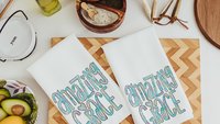 amazing grace watercolor kitchen towels, Christian gifts for daughter, faith based housewarming gifts for best friends, powder room decor