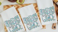 amazing grace watercolor kitchen towels, Christian gifts for daughter, faith based housewarming gifts for best friends, powder room decor