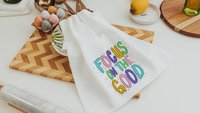 focus on the good positive affirmation kitchen towels for sisters, inspirational gifts for women, college apartment decor, mental health