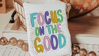 focus on the good positive affirmation kitchen towels for sisters, inspirational gifts for women, college apartment decor, mental health