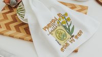planted in faith grown in grace Christian kitchen towels, adult baptism gift for women, faith kitchen decor, Matthew 17:20 Bible verse gifts