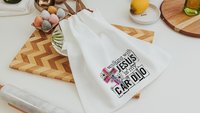 Walking with Jesus is my cardio kitchen towels for bridal shower, Christian kitchen finds, faith gifts for her, kitchen decor