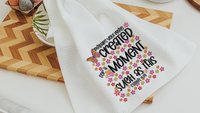 perhaps you were created for Esther 4 14 kitchen towels for bridal shower, Christian kitchen finds, faith gift for her, floral kitchen decor