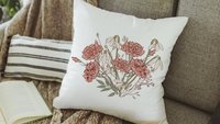 carnation flower throw pillow for couch, January birthday kitchen towels for Mom, snowdrop flower January birth flower gifts for friends
