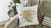 daffodil flower throw pillows for couch floral decorative pillows for bed, March birth flower gifts for mom, March kitchen towels for gifts