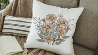 sweet pea throw pillows for couch boho daisy gifts for women, April birth flower gifts for friends, April kitchen towels for gifts, best