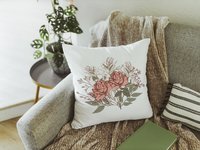 June Cottage Rose Birth Flower Pillow or Towel