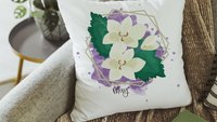 custom May birth flower throw pillow for sofa, Lily of the Valley kitchen towel, May birthday gifts for her, botanical throw pillow covers