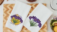 custom purple violet throw pillow for sofa, February birth flower gift for Mom, violet flower themed gift, floral kitchen towels, best gifts