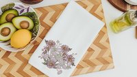 september birth flower morning glory flower kitchen towels, September birthday gift for her, purple aster muted floral bathroom hand towels