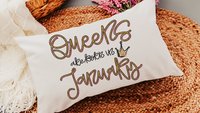 queens are born in January lumbar pillow for bed, January birthday gifts for sisters, college dorm decor for girls, fun throw pillows for